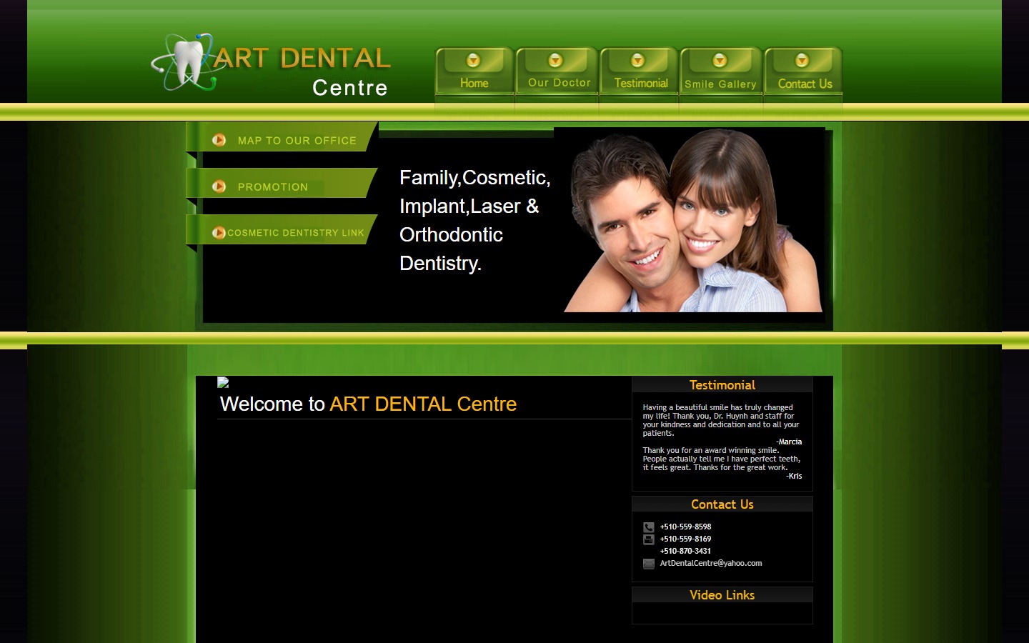 Art Dental Centre official homepage captured October 29, 2026